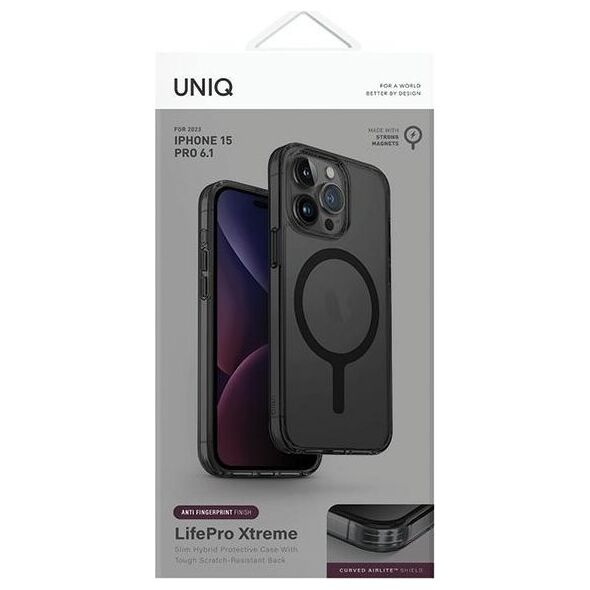 Uniq UNIQ etui LifePro Xtreme iPhone 15 Pro 6.1" Magclick Charging szary/frost smoke