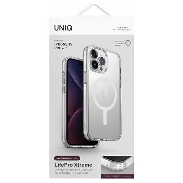 Uniq UNIQ etui LifePro Xtreme iPhone 15 Pro Max 6.7" Magclick Charging przeźroczysty/frost clear