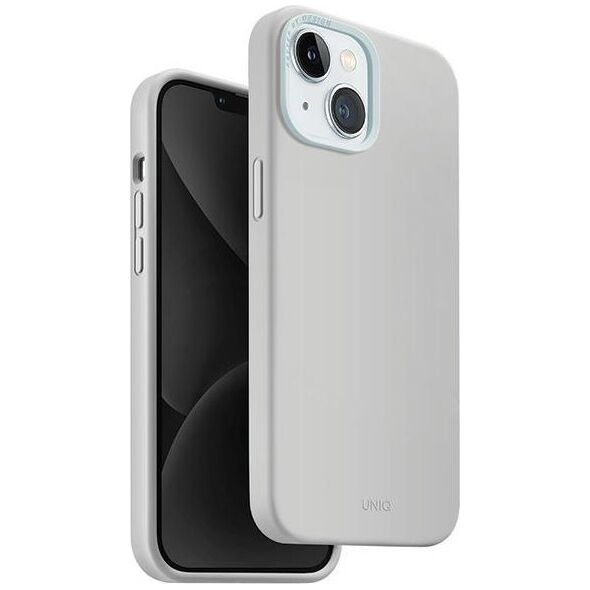 Uniq UNIQ etui Lino Hue iPhone 15 / 14 / 13 6.1" Magclick Charging jasnoszary/chalk grey