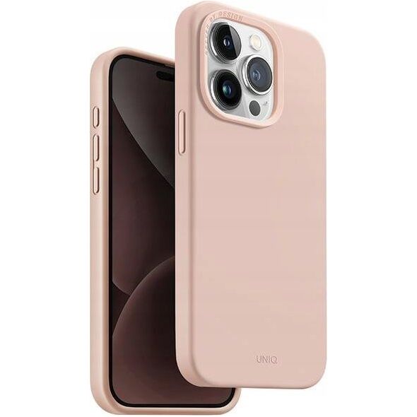 Uniq UNIQ etui Lino Hue iPhone 15 Pro Max 6.7" Magclick Charging różowy/blush pink