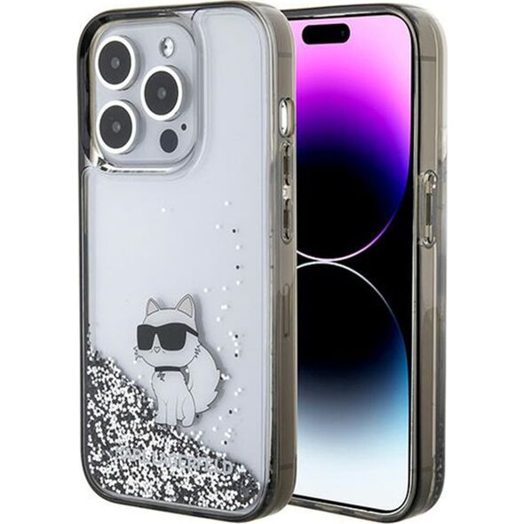 Karl Lagerfeld Karl Lagerfeld KLHCP15XLKCNSK iPhone 15 Pro Max 6.7" transparent hardcase Liquid Glitter Choupette