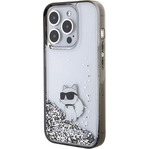Karl Lagerfeld Karl Lagerfeld KLHCP15XLKCNSK iPhone 15 Pro Max 6.7" transparent hardcase Liquid Glitter Choupette