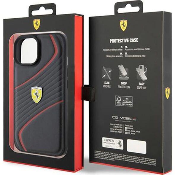 Ferrari Ferrari FEHCP15SPTWK iPhone 15 / 14 / 13 6.1" czarny/black hardcase Twist Metal Logo