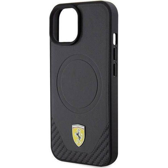 Ferrari Ferrari FEHMP15SPTEK iPhone 15 / 14 / 13 6.1" czarny/black hardcase Carbon Metal Logo MagSafe