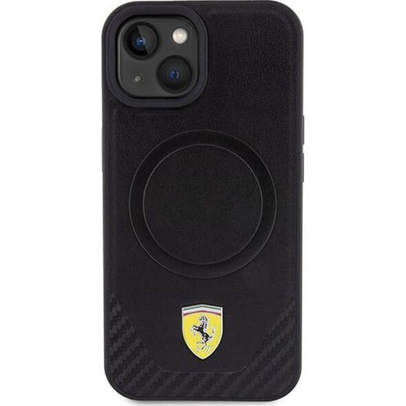 Ferrari Ferrari FEHMP15SPTEK iPhone 15 / 14 / 13 6.1" czarny/black hardcase Carbon Metal Logo MagSafe