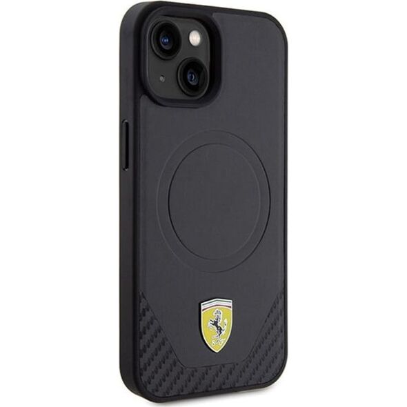 Ferrari Ferrari FEHMP15SPTEK iPhone 15 / 14 / 13 6.1" czarny/black hardcase Carbon Metal Logo MagSafe