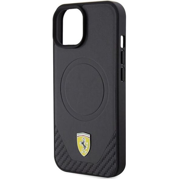 Ferrari Ferrari FEHMP15SPTEK iPhone 15 / 14 / 13 6.1" czarny/black hardcase Carbon Metal Logo MagSafe
