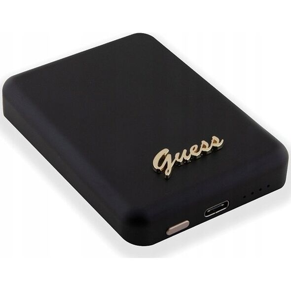 Powerbank Guess Guess Powerbank indukcyjny 15W GUPBM5ALGSGK 5000mAh czarny/black MagSafe Metal Script Logo