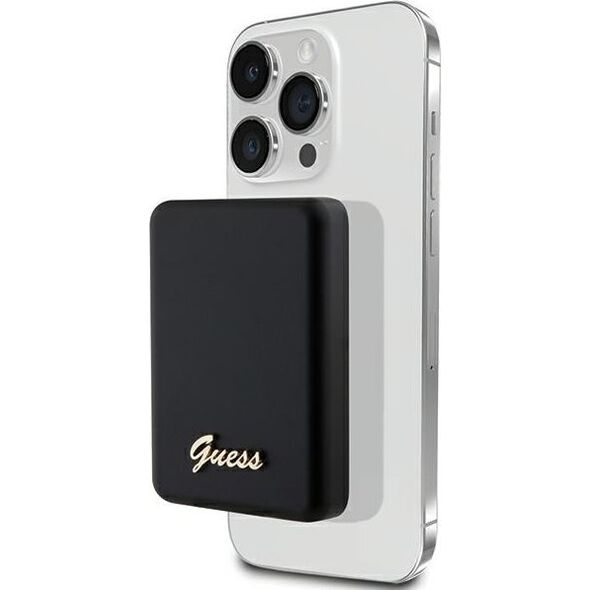 Powerbank Guess Guess Powerbank indukcyjny 15W GUPBM5ALGSGK 5000mAh czarny/black MagSafe Metal Script Logo