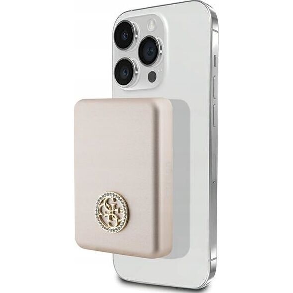 Powerbank Guess Guess Powerbank indukcyjny 5W GUPBM3AL4DMD 3000mAh złoty/gold MagSafe 4G Strassed Metal Logo