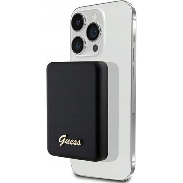 Powerbank Guess Guess Powerbank indukcyjny 5W GUPBM3ALGSGK 3000mAh czarny/black MagSafe Metal Script Logo