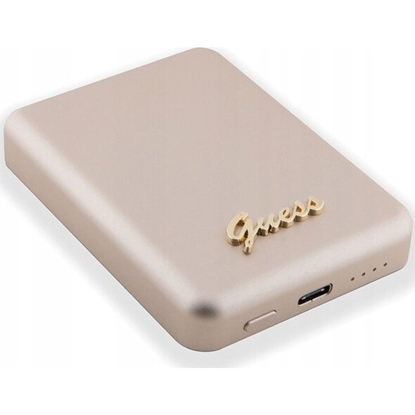 Powerbank Guess Guess Powerbank indukcyjny 5W GUPBM3ALGSGD 3000mAh złoty/gold MagSafe Metal Script Logo