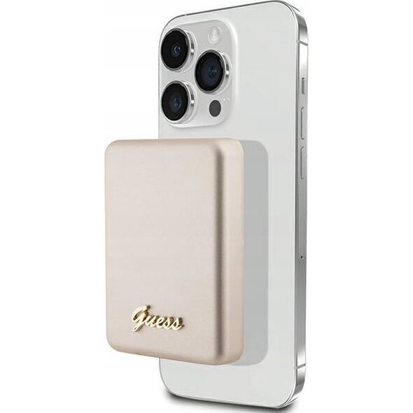 Powerbank Guess Guess Powerbank indukcyjny 5W GUPBM3ALGSGD 3000mAh złoty/gold MagSafe Metal Script Logo