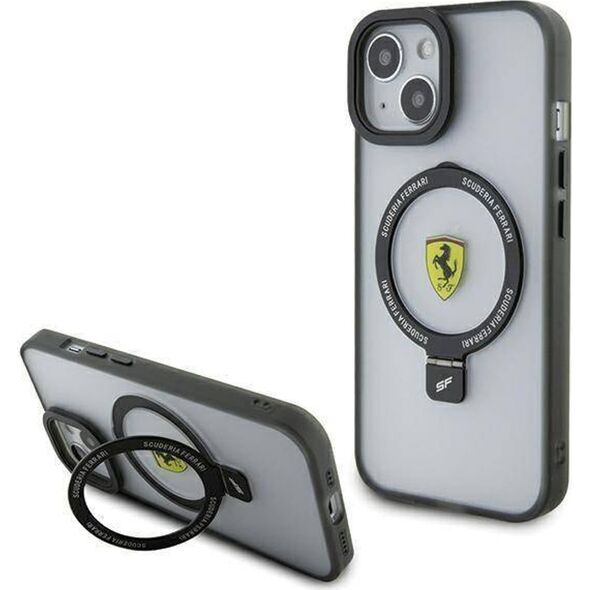 Ferrari Ferrari FEHMP15SUSCAH iPhone 15 / 14 / 13 6.1" transparent hardcase Ring Stand 2023 Collection MagSafe