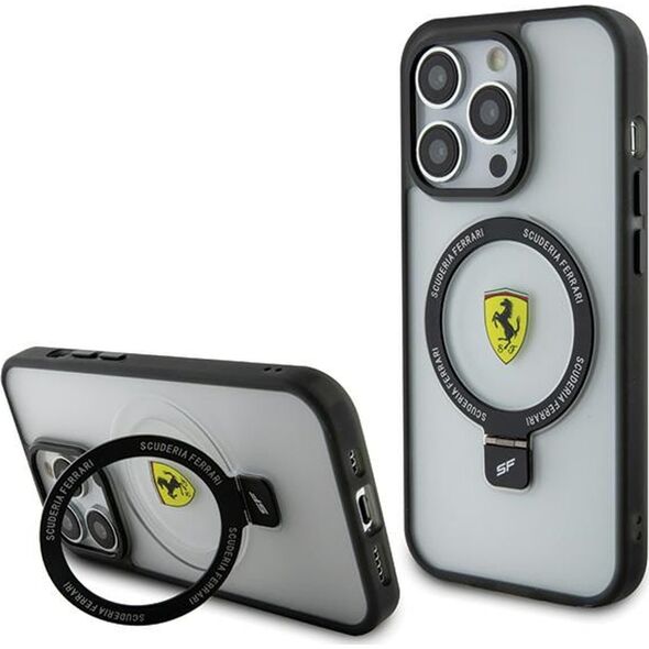 Ferrari Ferrari FEHMP15LUSCAH iPhone 15 Pro 6.1" transparent hardcase Ring Stand 2023 Collection MagSafe