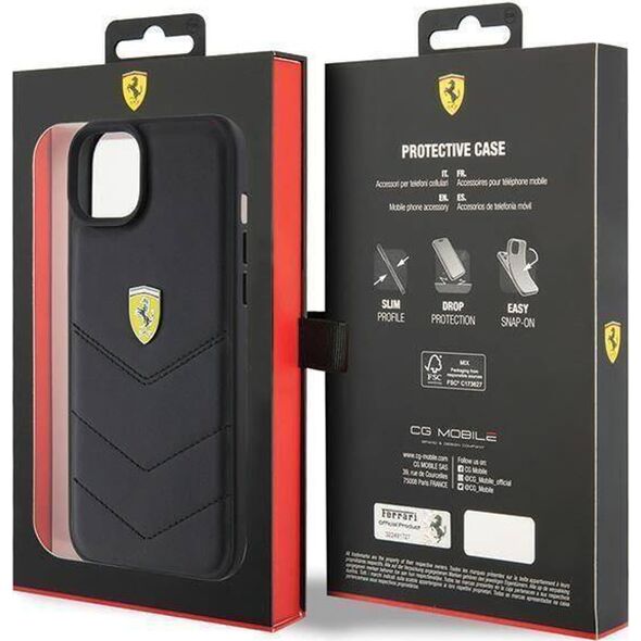 Ferrari Ferrari FEHCP15MRDUK iPhone 15 Plus / 14 Plus 6.7" czarny/black hardcase Quilted Metal Logo