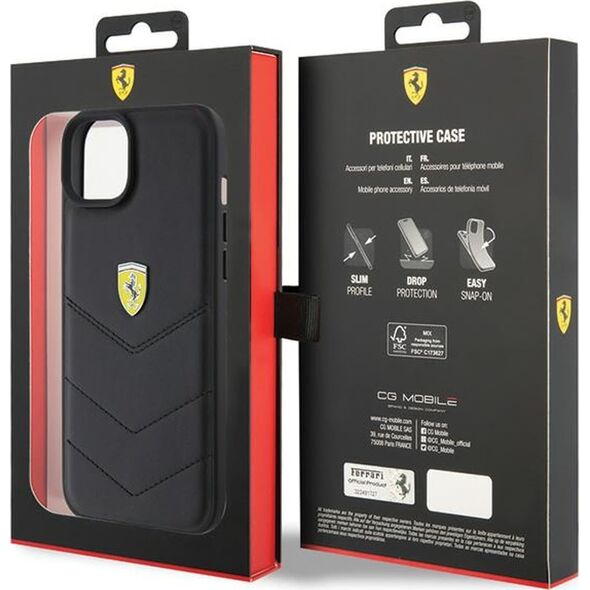 Ferrari Ferrari FEHCP15MRDUK iPhone 15 Plus / 14 Plus 6.7" czarny/black hardcase Quilted Metal Logo