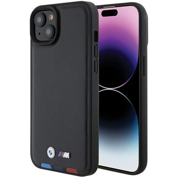 BMW Etui BMW BMHCP15M22PTDK Apple iPhone 15 Plus / 14 Plus Leather Stamp Tricolor czarny/black
