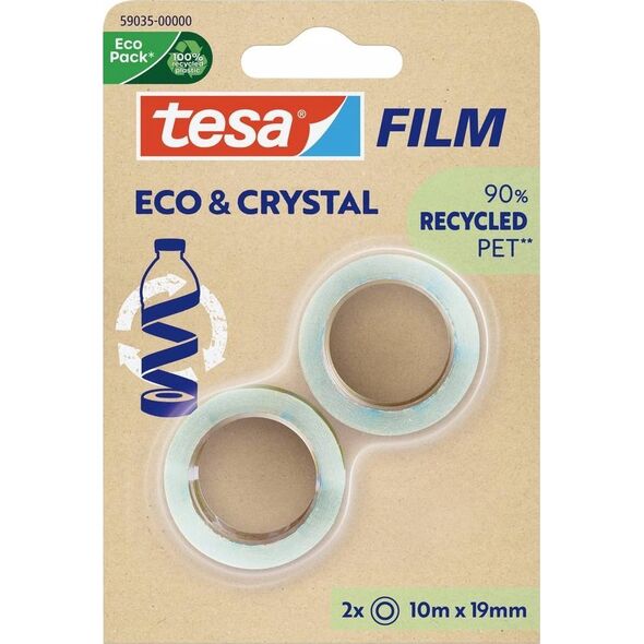 Tesa tesafilm® Eco & Crystal, 10m x 19mm, blister pack of 2