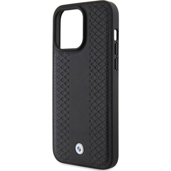 BMW BMW BMHCP15X22RFGK iPhone 15 Pro Max 6.7" czarny/black Leather Diamond Pattern