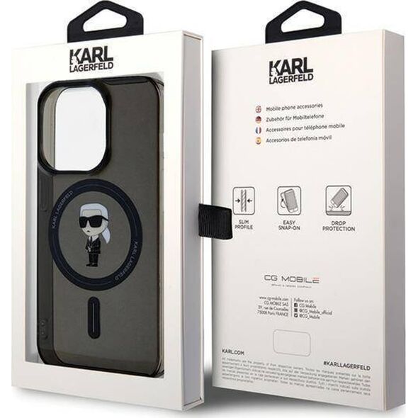 Karl Lagerfeld Karl Lagerfeld KLHMP14XHFCKNOK iPhone 14 Pro Max 6.7" czarny/black hardcase IML Ikonik MagSafe