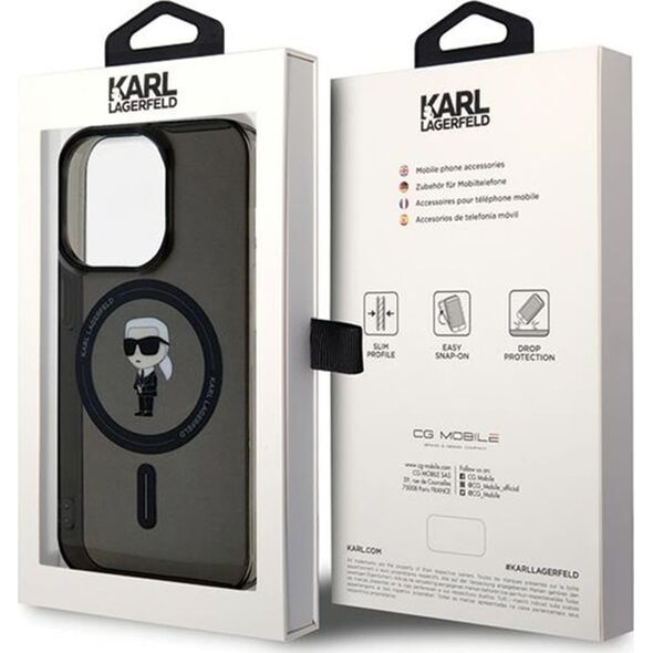 Karl Lagerfeld Karl Lagerfeld KLHMP14XHFCKNOK iPhone 14 Pro Max 6.7" czarny/black hardcase IML Ikonik MagSafe