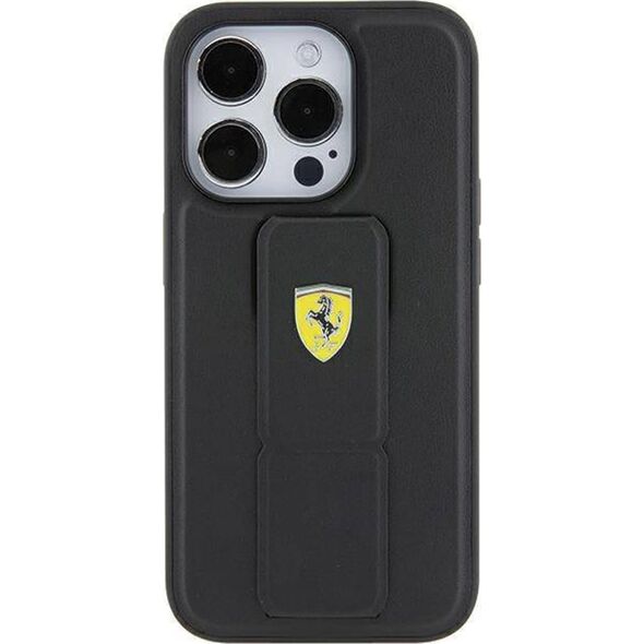 Ferrari Ferrari FEHCP15SGSPSIK iPhone 15 / 14 / 13 6.1" czarny/black hardcase Grip Stand Metal Logo