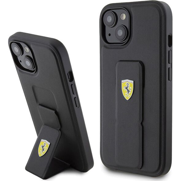 Ferrari Ferrari FEHCP15SGSPSIK iPhone 15 / 14 / 13 6.1" czarny/black hardcase Grip Stand Metal Logo