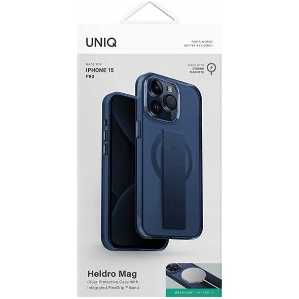 Uniq UNIQ etui Heldro Mag iPhone 15 Pro 6.1" Magclick Charging niebieski/ultramarine deep blue