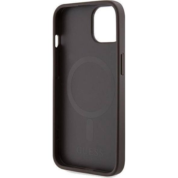 Guess Guess GUHMP15SP4RPSW iPhone 15 / 14 / 13 6.1" brązowy/brown hardcase 4G Printed Stripes MagSafe