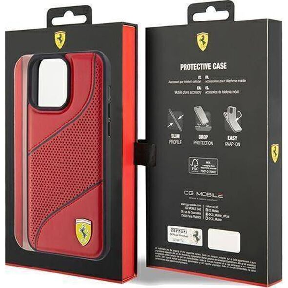 Ferrari Ferrari FEHCP15LPWAR iPhone 15 Pro 6.1" czerwony/red hardcase Perforated Waves Metal Logo