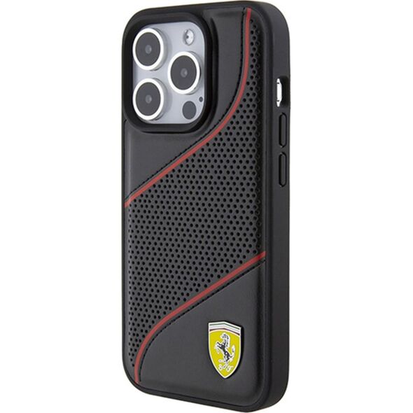 Ferrari Ferrari FEHCP15LPWAK iPhone 15 Pro 6.1" czarny/black hardcase Perforated Waves Metal Logo