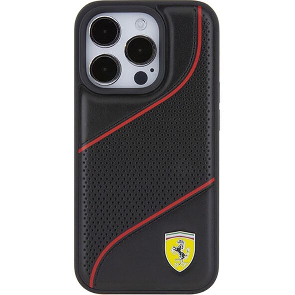Ferrari Ferrari FEHCP15LPWAK iPhone 15 Pro 6.1" czarny/black hardcase Perforated Waves Metal Logo