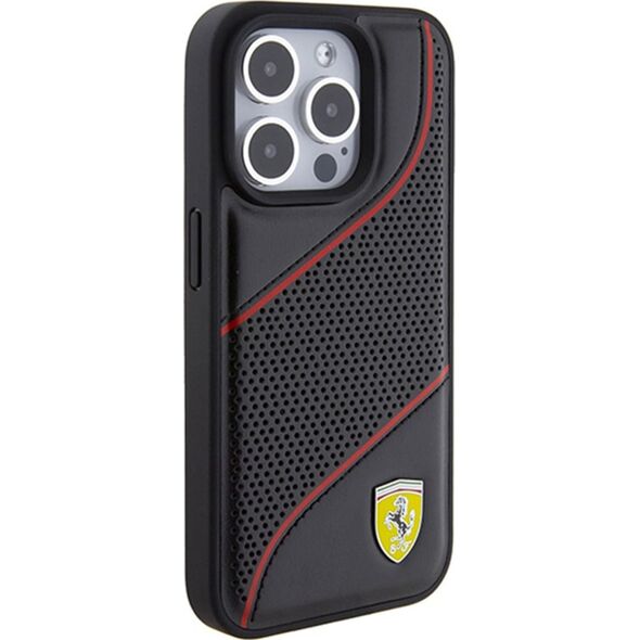 Ferrari Ferrari FEHCP15LPWAK iPhone 15 Pro 6.1" czarny/black hardcase Perforated Waves Metal Logo