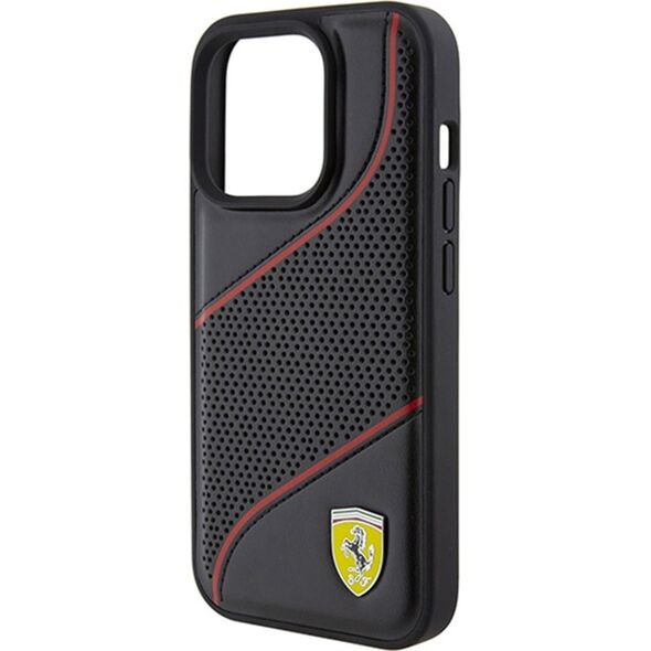 Ferrari Ferrari FEHCP15LPWAK iPhone 15 Pro 6.1" czarny/black hardcase Perforated Waves Metal Logo