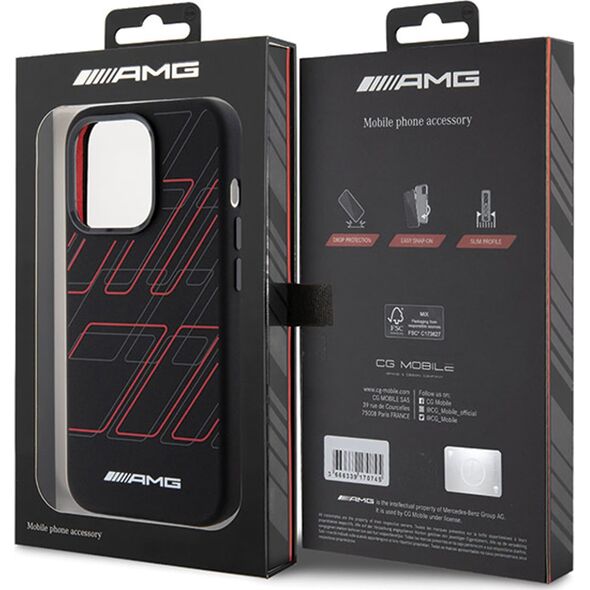 Mercedes AMG AMHMP15M23SSPK iPhone 15 Plus / 14 Plus 6.7" czarny/black hardcase Silicone Large Rhombuses Pattern MagSafe