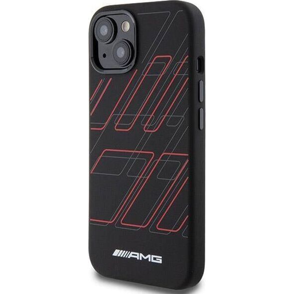 Mercedes AMG AMHMP15M23SSPK iPhone 15 Plus / 14 Plus 6.7" czarny/black hardcase Silicone Large Rhombuses Pattern MagSafe