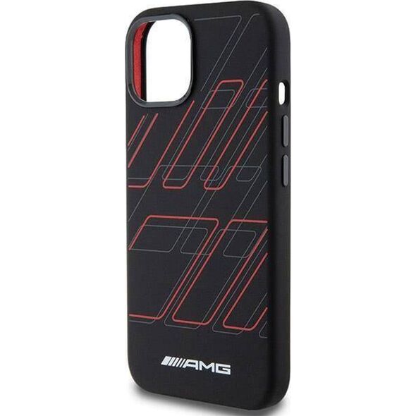 Mercedes AMG AMHMP15M23SSPK iPhone 15 Plus / 14 Plus 6.7" czarny/black hardcase Silicone Large Rhombuses Pattern MagSafe