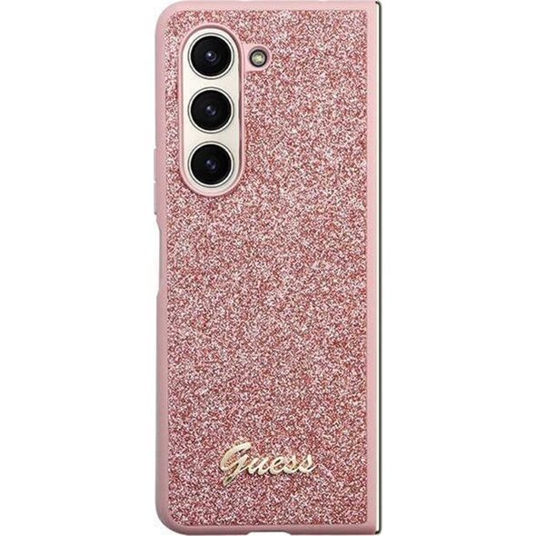 Guess Etui Guess GUHCZFD5HGGSHP Samsung Galaxy Z Fold 5 hardcase Glitter Script różowy/pink