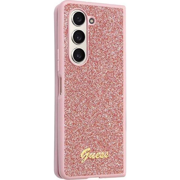 Guess Etui Guess GUHCZFD5HGGSHP Samsung Galaxy Z Fold 5 hardcase Glitter Script różowy/pink