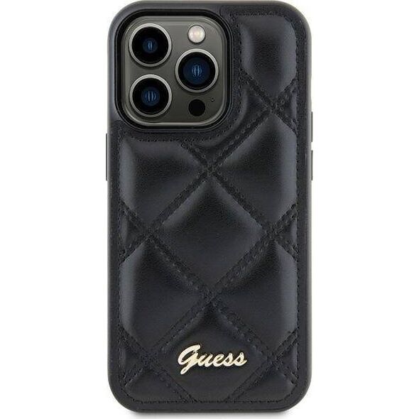 Guess Etui Guess GUHCS23FEPSQSQSK Samsung Galaxy S23 FE hardcase Quilted Metal Logo czarny/black