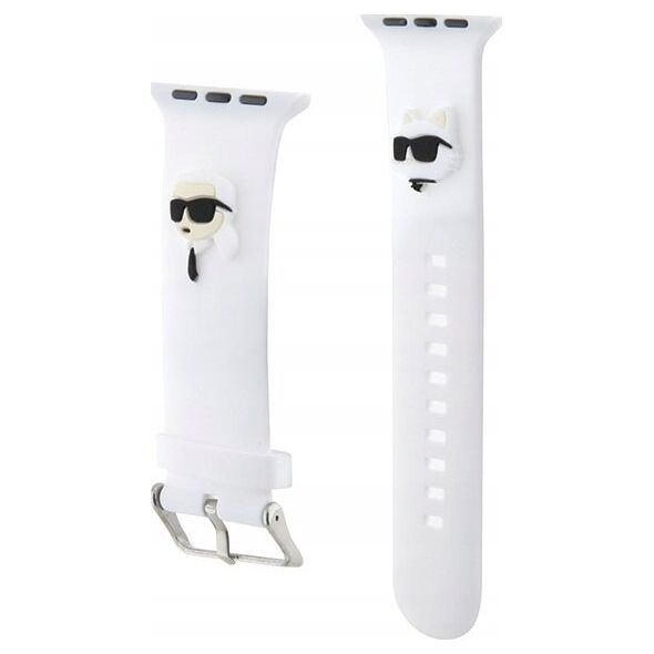 Karl Lagerfeld Karl Lagerfeld Pasek KLAWMSLKCNH Apple Watch 38/40/41mm biały/white strap 3D Rubber Karl&Choupette Heads