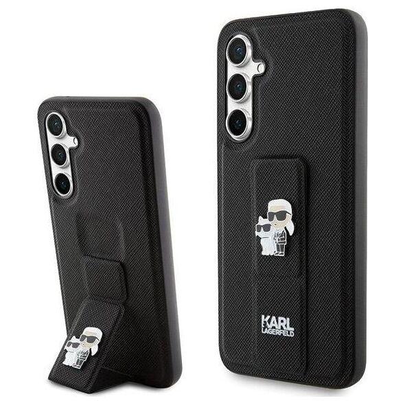 Karl Lagerfeld Karl Lagerfeld KLHCS23FEGSAKCPK S23 FE S711 czarny/black hardcase Gripstand Saffiano Karl&Choupette Pins NoSize