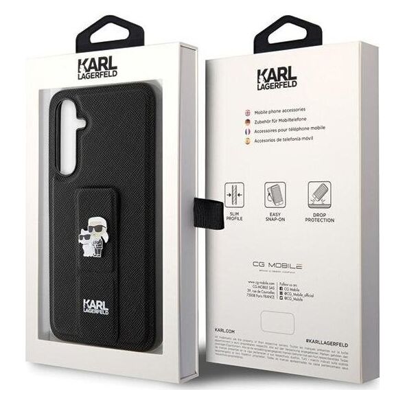 Karl Lagerfeld Karl Lagerfeld KLHCS23FEGSAKCPK S23 FE S711 czarny/black hardcase Gripstand Saffiano Karl&Choupette Pins NoSize