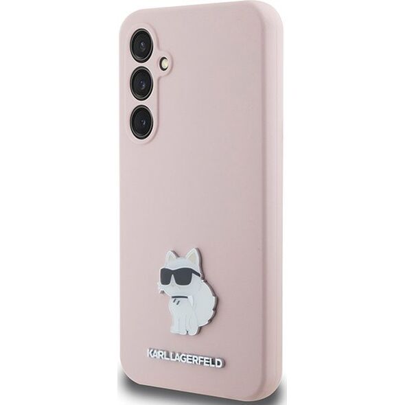 Karl Lagerfeld Etui Karl Lagerfeld KLHCS23FESMHCNPP Samsung Galaxy S23 FE Silicone Choupette Metal Pin różowy/pink