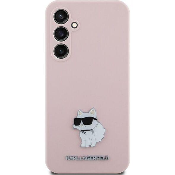 Karl Lagerfeld Etui Karl Lagerfeld KLHCS23FESMHCNPP Samsung Galaxy S23 FE Silicone Choupette Metal Pin różowy/pink