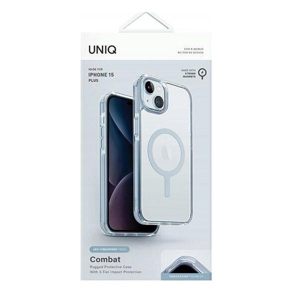 Uniq UNIQ etui Combat iPhone 15 Plus / 14 Plus 6.7" Maglick Charging jasnoniebieski/ice blue