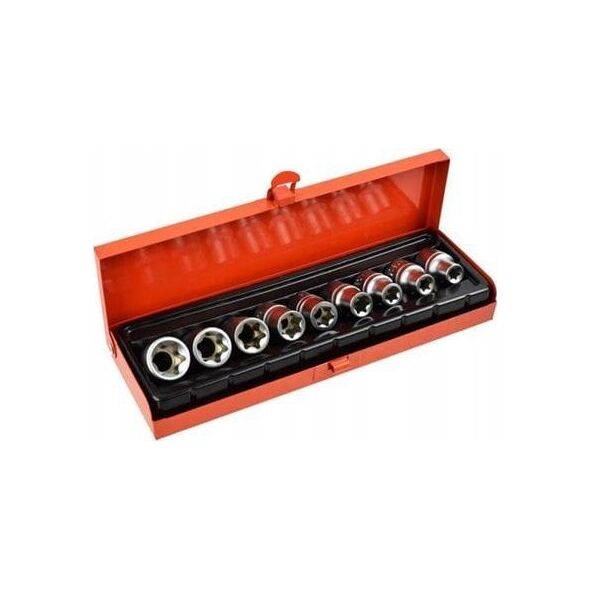 Geko 9el.kpl.nasadek torx E10-24,1/2"GEKO,walizka(20)