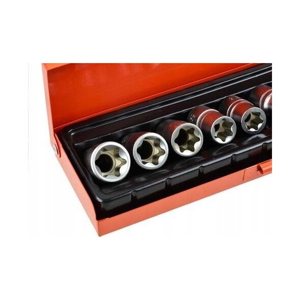 Geko 9el.kpl.nasadek torx E10-24,1/2"GEKO,walizka(20)