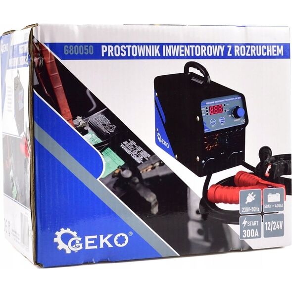 Geko Prostownik inwertorowy z rozruchem 12-24V 300A (1)